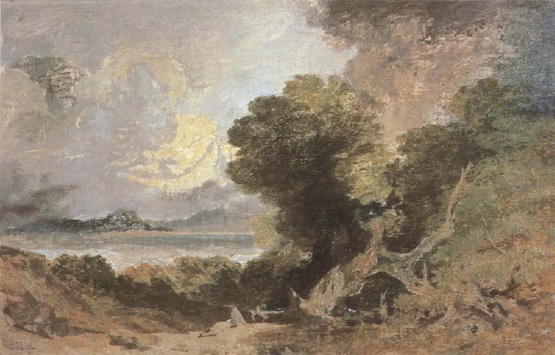 Joseph Mallord William Turner The tree at the edge of lake oil painting image